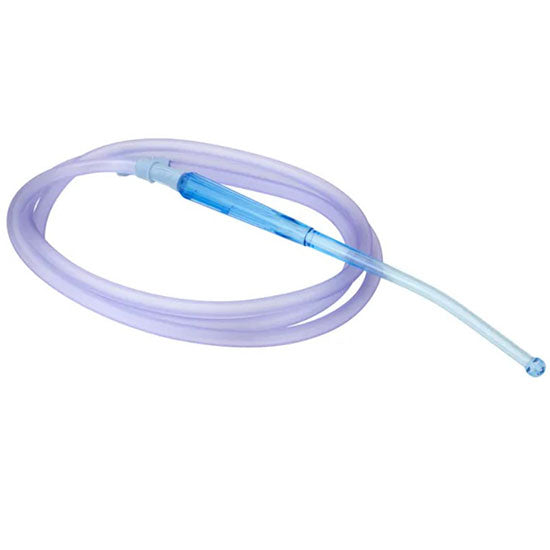 Dynarex Resp-O2 Yankauer Suction Handles  Bulb Tip - Non-Vented w/ 1/4" x 10' Tubing (20/Cas