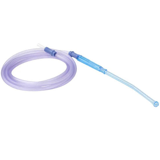 Dynarex Resp-O2 Yankauer Suction Handles  Bulb Tip - Non-Vented w/ 1/4" x 6' Tubing (20/Case