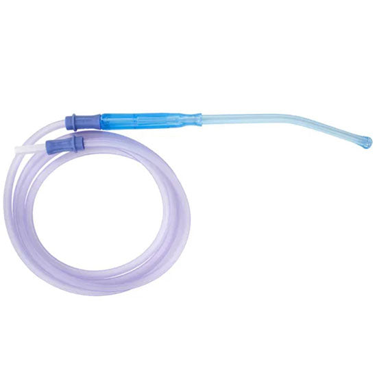 Dynarex Resp-O2 Yankauer Suction Handles  Bulb Tip - Non-Vented w/ 3/16" x 10' Tubing (20/Ca