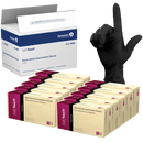 Dynarex Safe-Touch Black Nitrile Exam Gloves - Powder-Free - Small