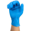 Dynarex Safe-Touch Blue Nitrile Exam Gloves - Powder-Free - Curled Fingers