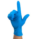 Dynarex Safe-Touch Blue Nitrile Exam Gloves - Powder-Free - Pointer Finger
