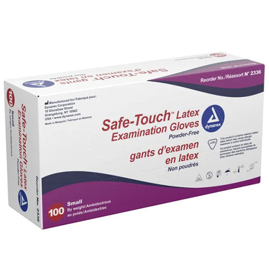 Dynarex Safe-Touch Latex Exam Gloves - Powder-Free (1000/Case)