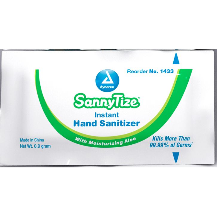 Dynarex SannyTize Instant Hand Sanitizer  0.9 g - Sachet (1728/Case)