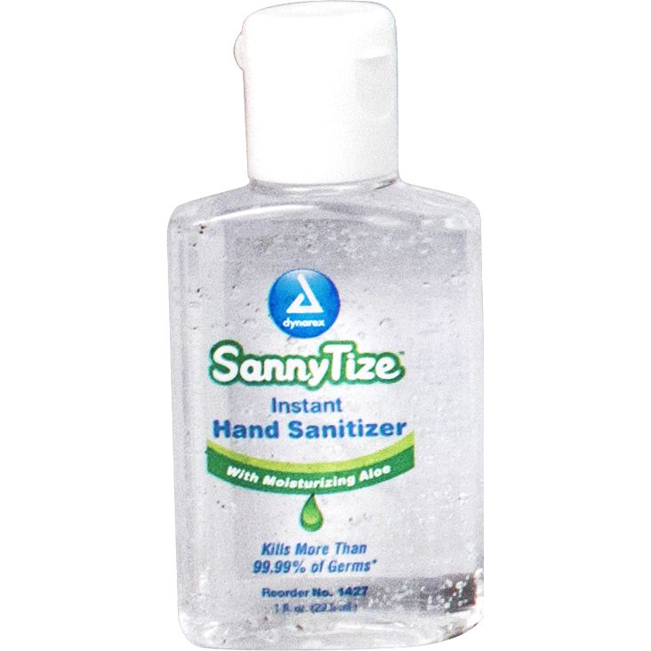 Dynarex SannyTize Instant Hand Sanitizer - 1 oz - Square Bottle