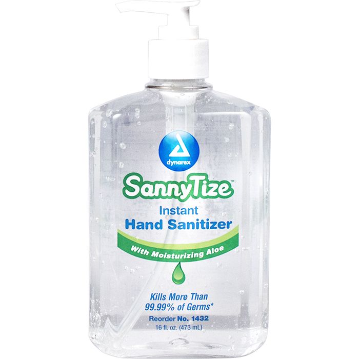 Dynarex SannyTize Instant Hand Sanitizer  16 oz - Square Pump (12/Case)