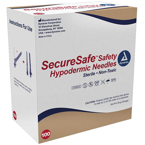 Dynarex SecureSafe Safety Hypodermic Needle - Box