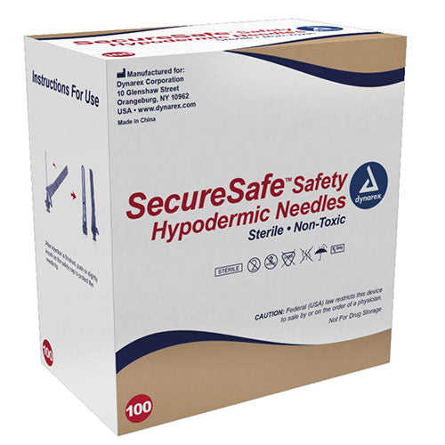 Dynarex SecureSafe Safety Hypodermic Needle - Box