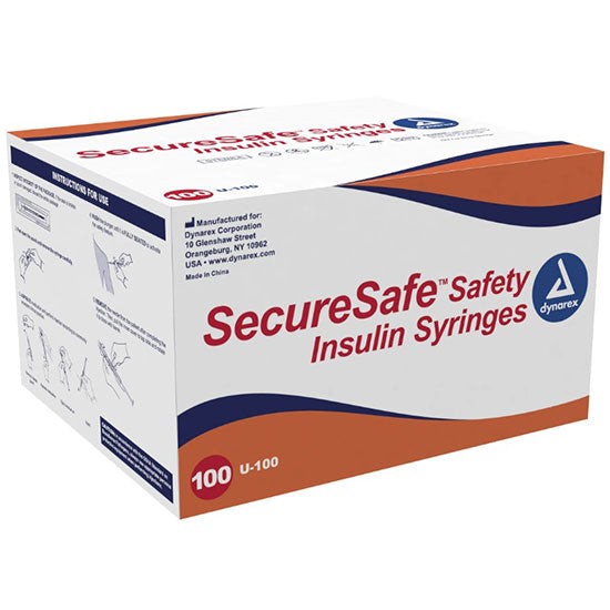 Dynarex SecureSafe Safety Insulin Syringe (500/Case)