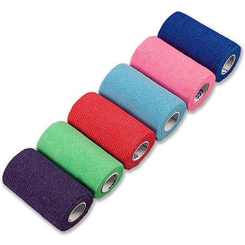 Dynarex Sensi-Wrap Self-Adherent Bandage Rolls - Latex-Free - Rainbow (3/Color) - 4" x 5 yd