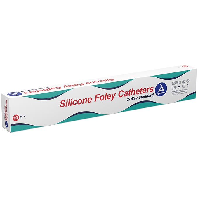 Dynarex Silicone Foley Catheter - Two-Way Standard (10/Box) 