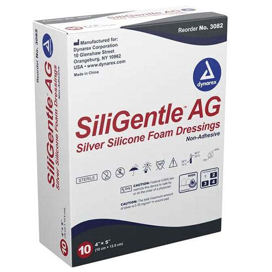 Dynarex SiliGentle AG Silver Foam Dressing (50/Case) 