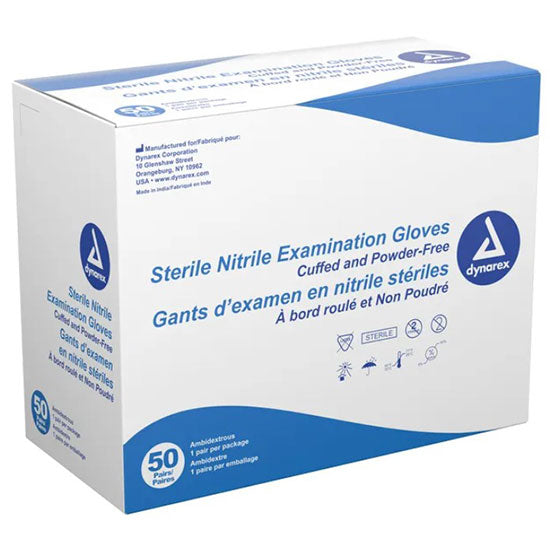 Dynarex Sterile Nitrile Exam Gloves 