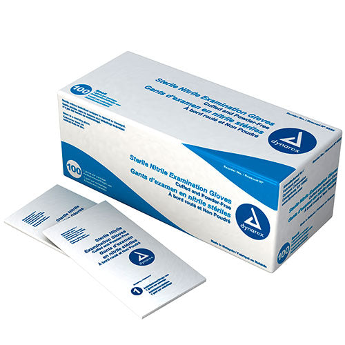 Dynarex Sterile Nitrile Exam Gloves  Pairs - Large (400 Pairs/Case)