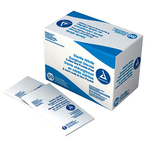 Dynarex Sterile Nitrile Surgical Gloves (200 Pairs/Case)  Size 9