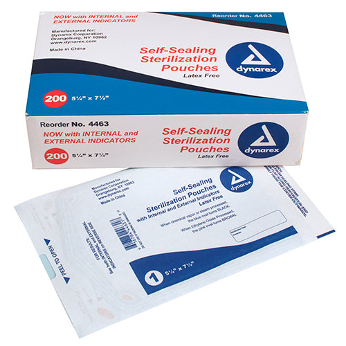 Dynarex Sterilization Pouches  5.25" x 7.5" (2400/Case)
