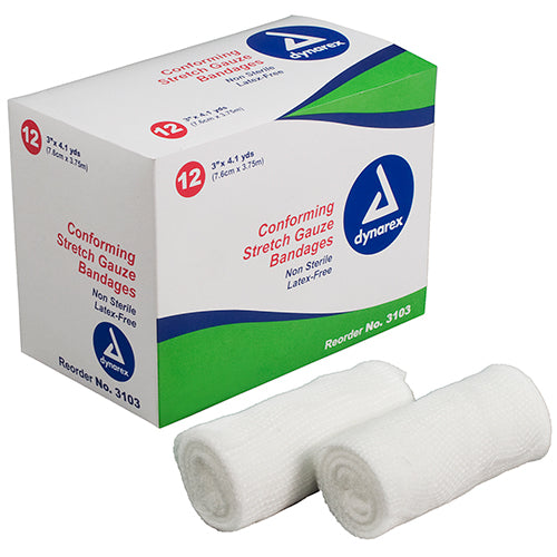 Dynarex Stretch Gauze Bandage Roll - Non-Sterile