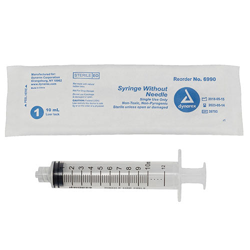 Dynarex Syringes Without Needle  Luer Lock - 10 cc (1000/Case)