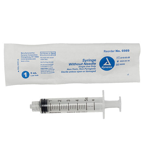 Dynarex Syringes Without Needle  Luer Lock - 5 cc (1000/Case)
