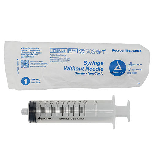 Dynarex Syringes Without Needle  Luer Lock - 60 cc (250/Case)