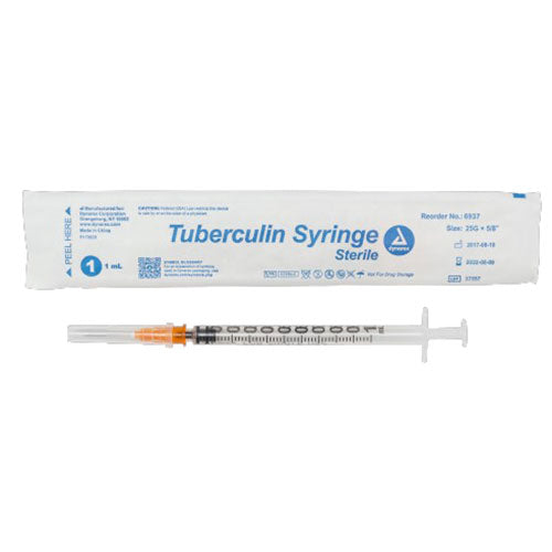 Dynarex Tuberculin Syringe (Non-Safety)  25 G, 5/8" Needle