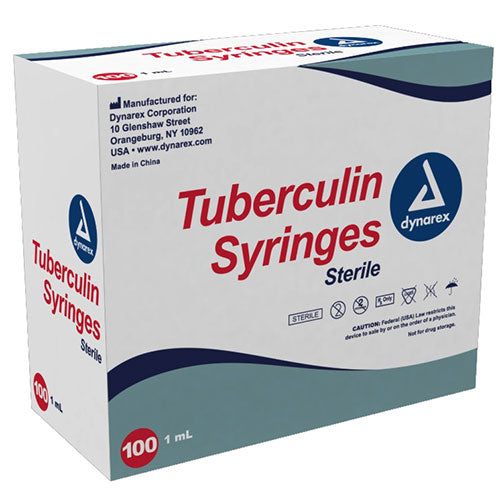Dynarex Tuberculin Syringe (Non-Safety)  27 G, 1/2" Needle