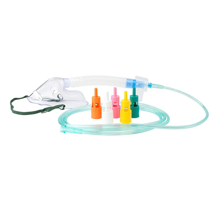 Dynarex Venturi Select A Vent Elongated Mask with 6 Dilutors with all components togethered