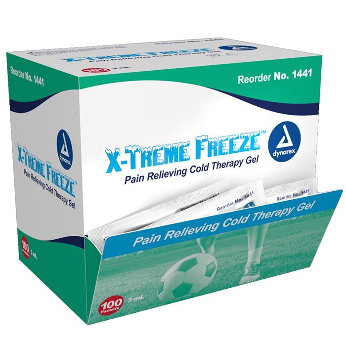Dynarex X-Treme Freeze Pain Relieving Cold Therapy Gel  3 ml Packet (2 Boxes/Case)