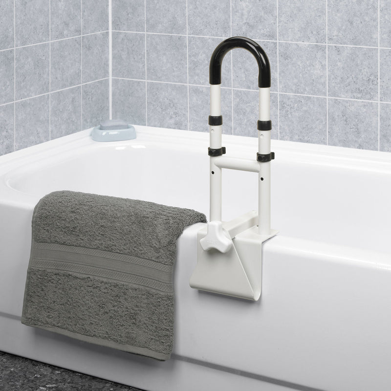 drive Clamp-On Tub Rail, White Steel, 14.5 – 17 Inch Height