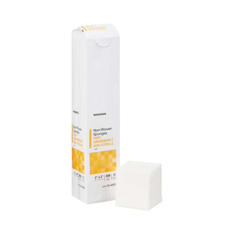 McKesson Nonwoven Sponge, 2 x 2 Inch, Four Ply (Case of 20)