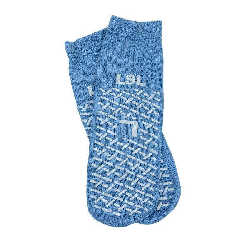 Slipper Socks Unisex Adult Large Double Tread Single Patient Use Blue (48/CS)