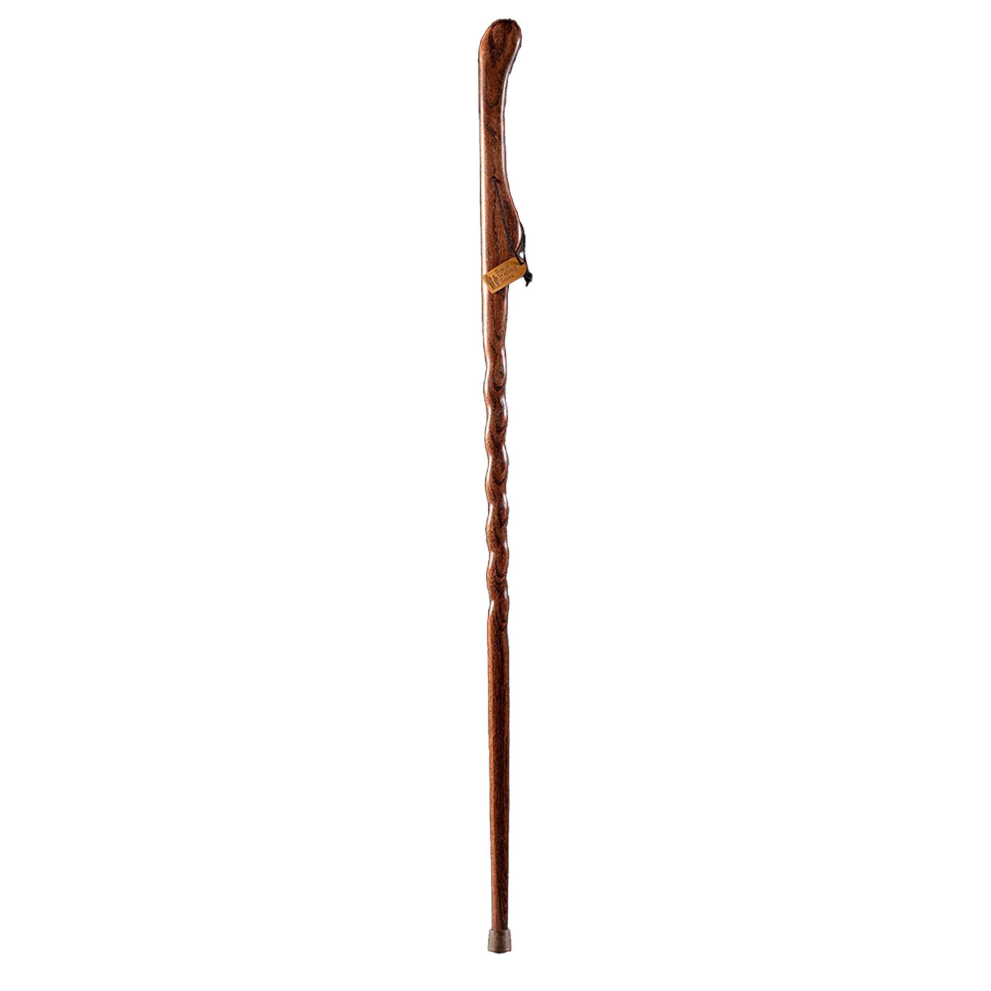 Mabis Healthcare Brazos Twisted Oak Hitchhiker Handcrafted Walking Stick, 58-Inch, Red 