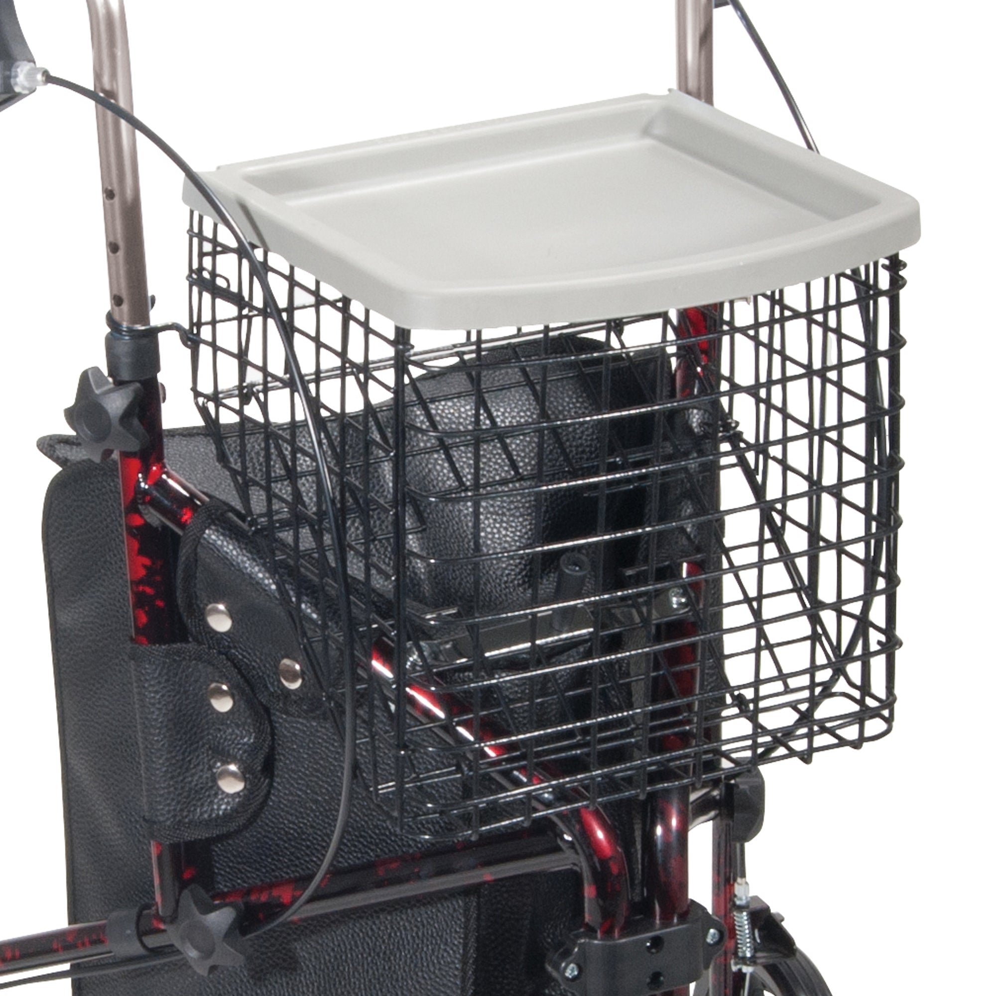 Drive DeVilbiss Healthcare drive Deluxe 3 Wheel Rollator, Red 