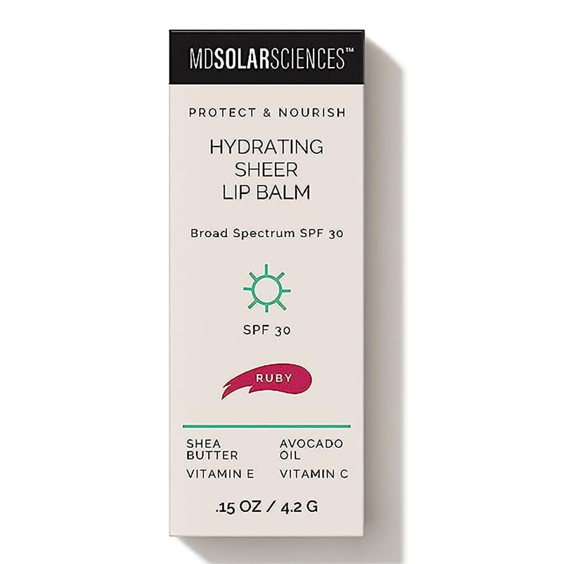 MDSolarSciences Hydrating Sheer Lip Balm, Ruby (Red) 