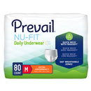 Prevail Nu-Fit Absorbent Underwear, Heavy Absorbency, Medium (Case of 80)