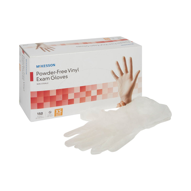McKesson Vinyl Exam Glove, Extra Small, Clear (Case of 1500)