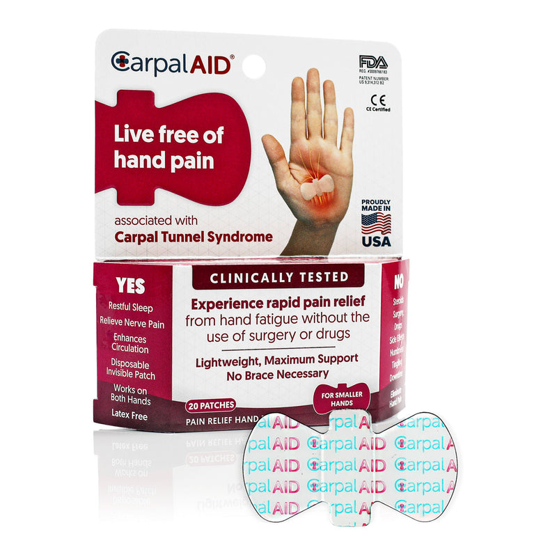 CarpalAid Patch Hand-Based Carpal Tunnel Support, Small (Case of 960)