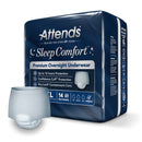 Attends Sleep Comfort Premium Overnight Underwear, Extra Large, 58 – 68 Inches (Case of 56)