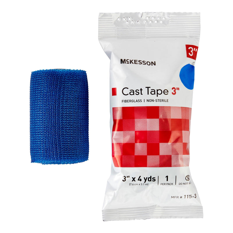 McKesson Blue Cast Tape, 3 Inch x 4 Yard (Box of 10 Rolls)