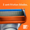 Personal Razor with Lubricating Strip Gillette Fusion5 Double Edge 5 Blade NonSterile Reusable (Each)