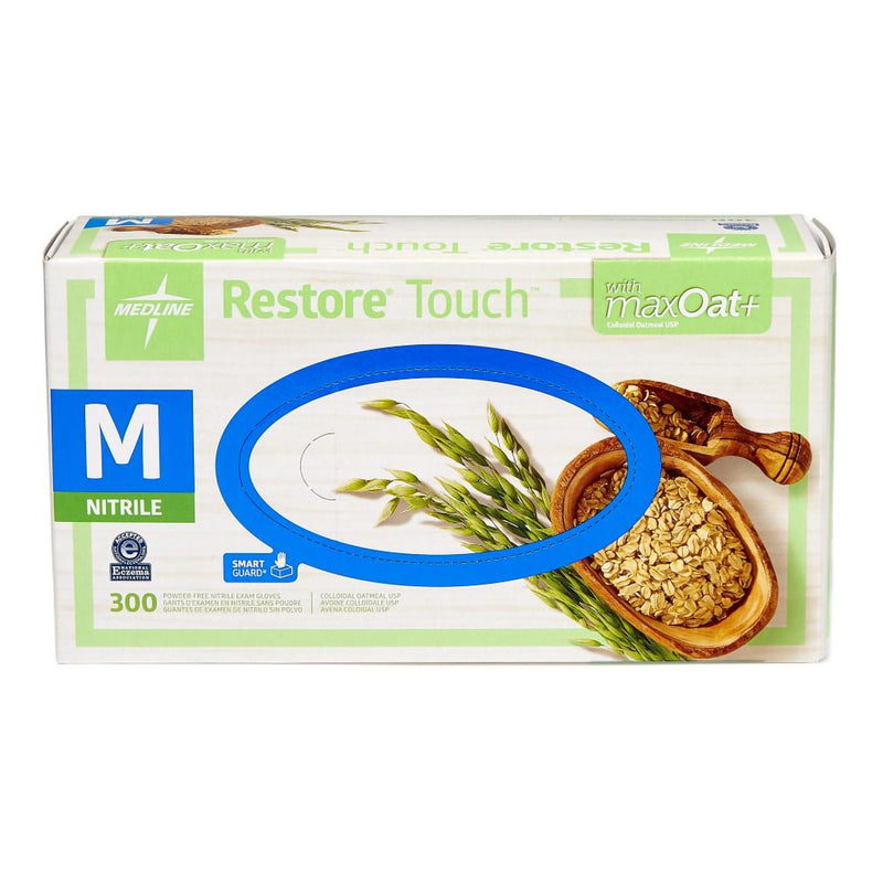 Restore Touch Nitrile Exam Glove, Green, Medium (Case of 3000)