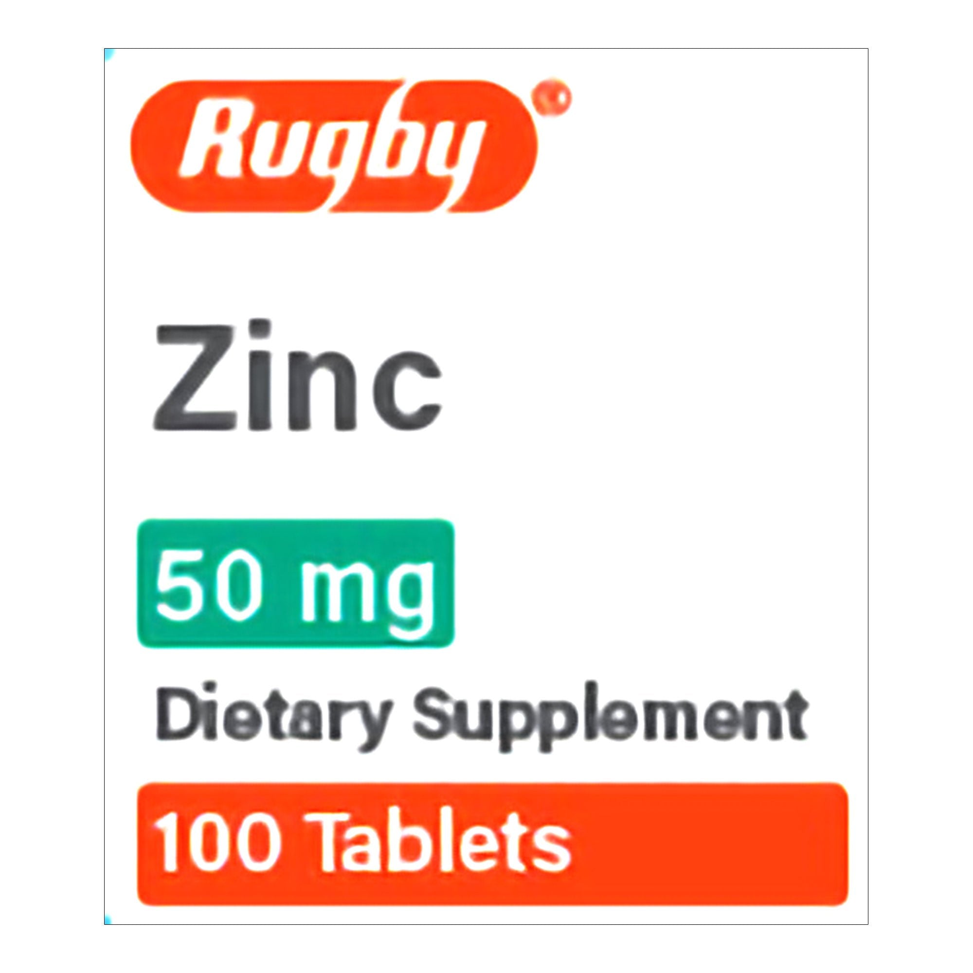 Rugby 50-mg Zinc Tablets (Bottle of 100) 