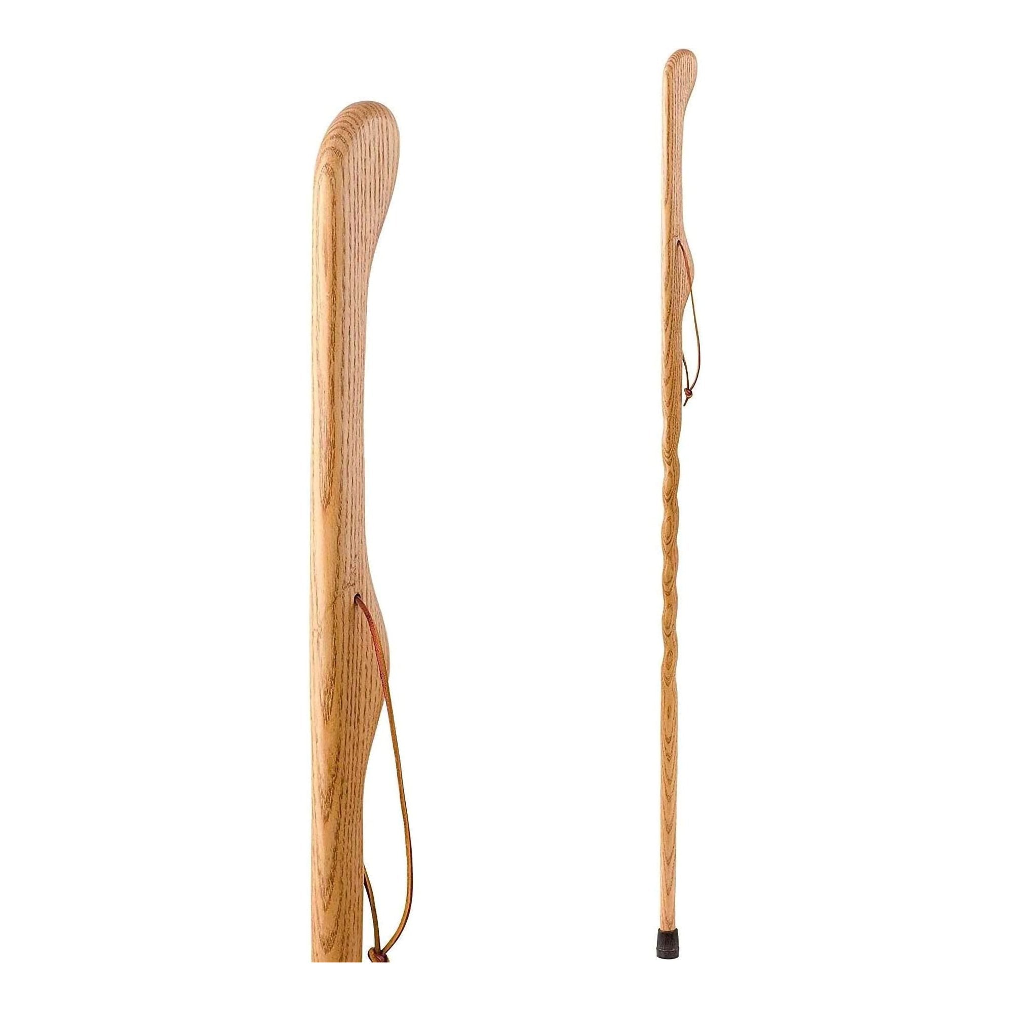 Mabis Healthcare Brazos Twisted Oak Hitchhiker Handcrafted Walking Stick, 55-Inch, Tan 