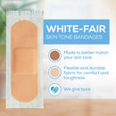 Tru-Colour Products LLC Tru-Colour Skin Tone Shade Fabric Bandage Adhesive Strips – Beige, 1 x 3 Inch (12/CS) 