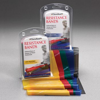 Exercise Resistance Band Set TheraBand Beginner Yellow / Red / Green 5 Inch X 5 Foot Easy Resistance (Each)