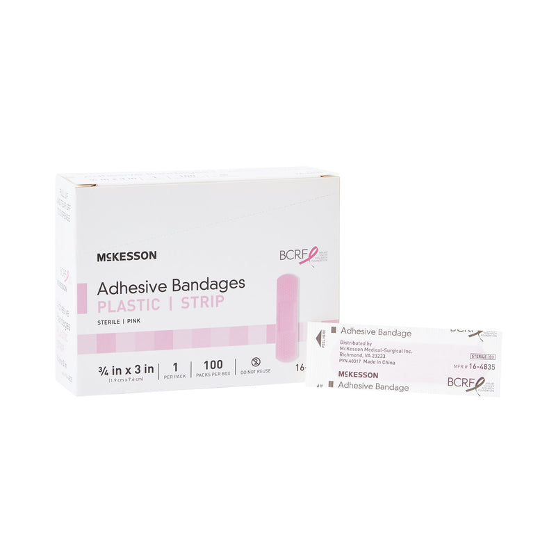 McKesson Pink Adhesive Strip, 3/4 x 3 Inch (Case of 2400)