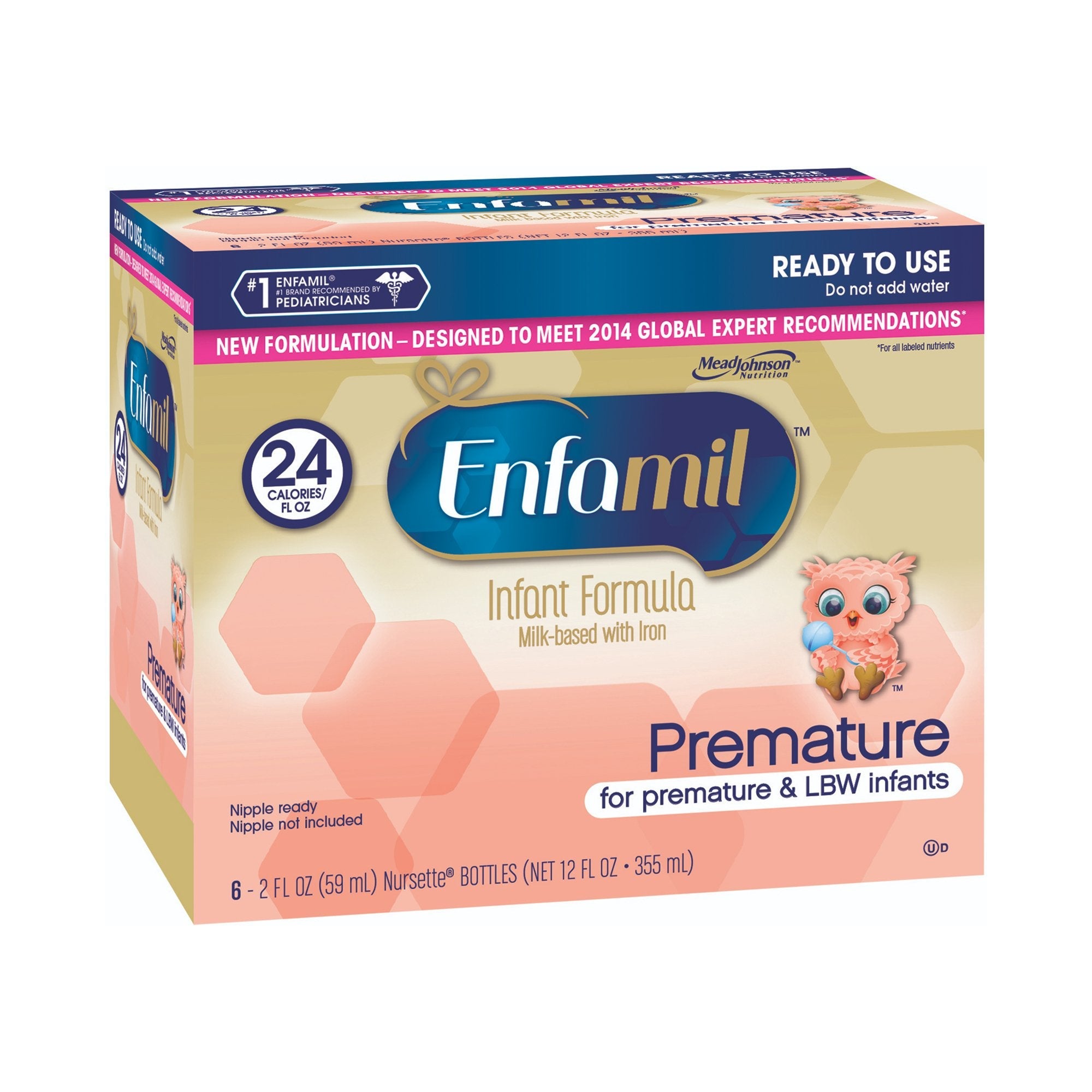 Mead Johnson Enfamil Premature with Iron Infant Formula, 2-ounce Nursette Bottle (48/CS) 