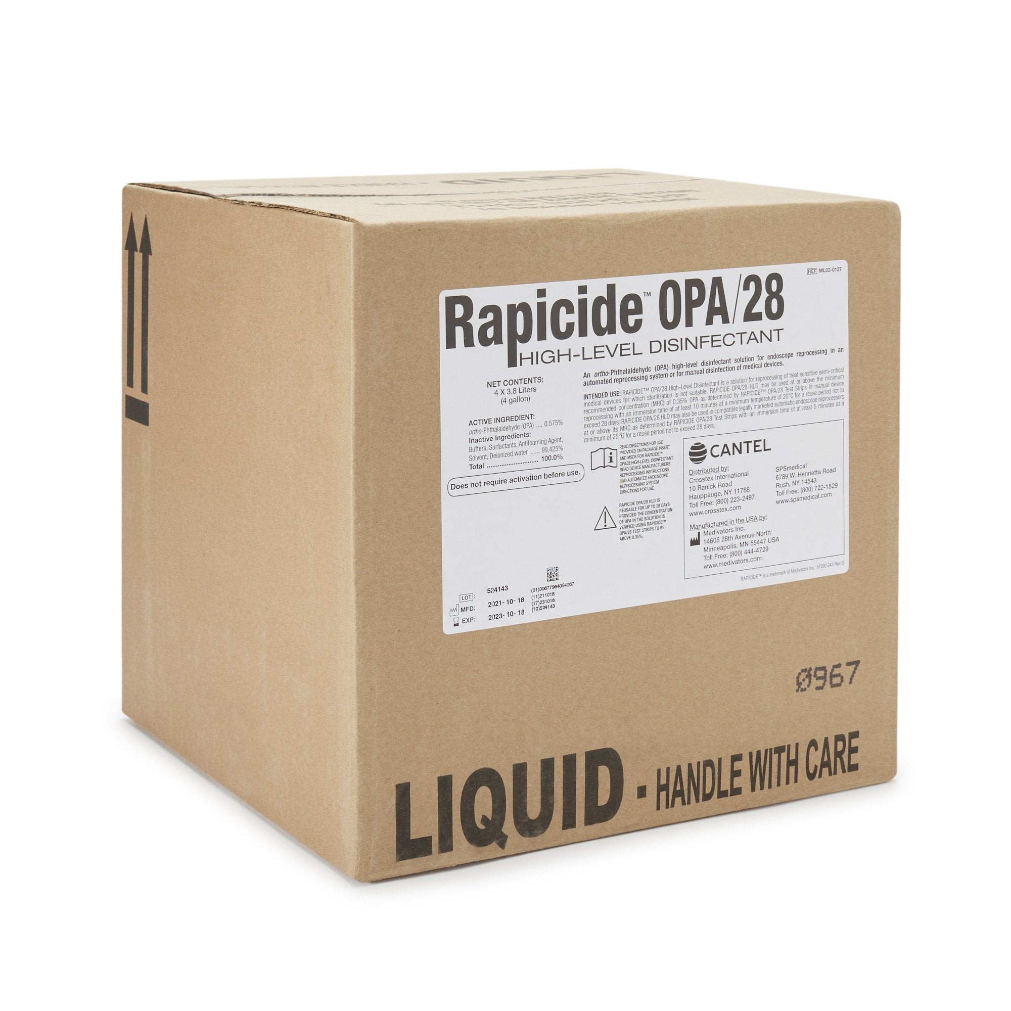 SPS Medical Supply Rapicide OPA/28 High Level Disinfectant (4/CS) 
