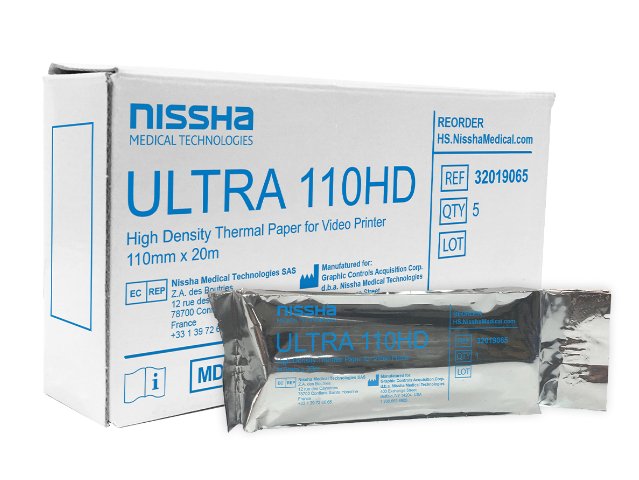Nissha Medical Tech Ultrasound Video Paper Nissha Roll High Density Without Grid (50/CS) 