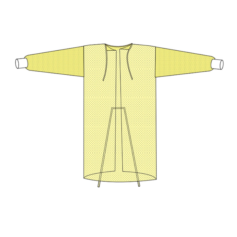 Protective Procedure Gown X-Large Yellow NonSterile Not Rated Disposable (Case of 100)